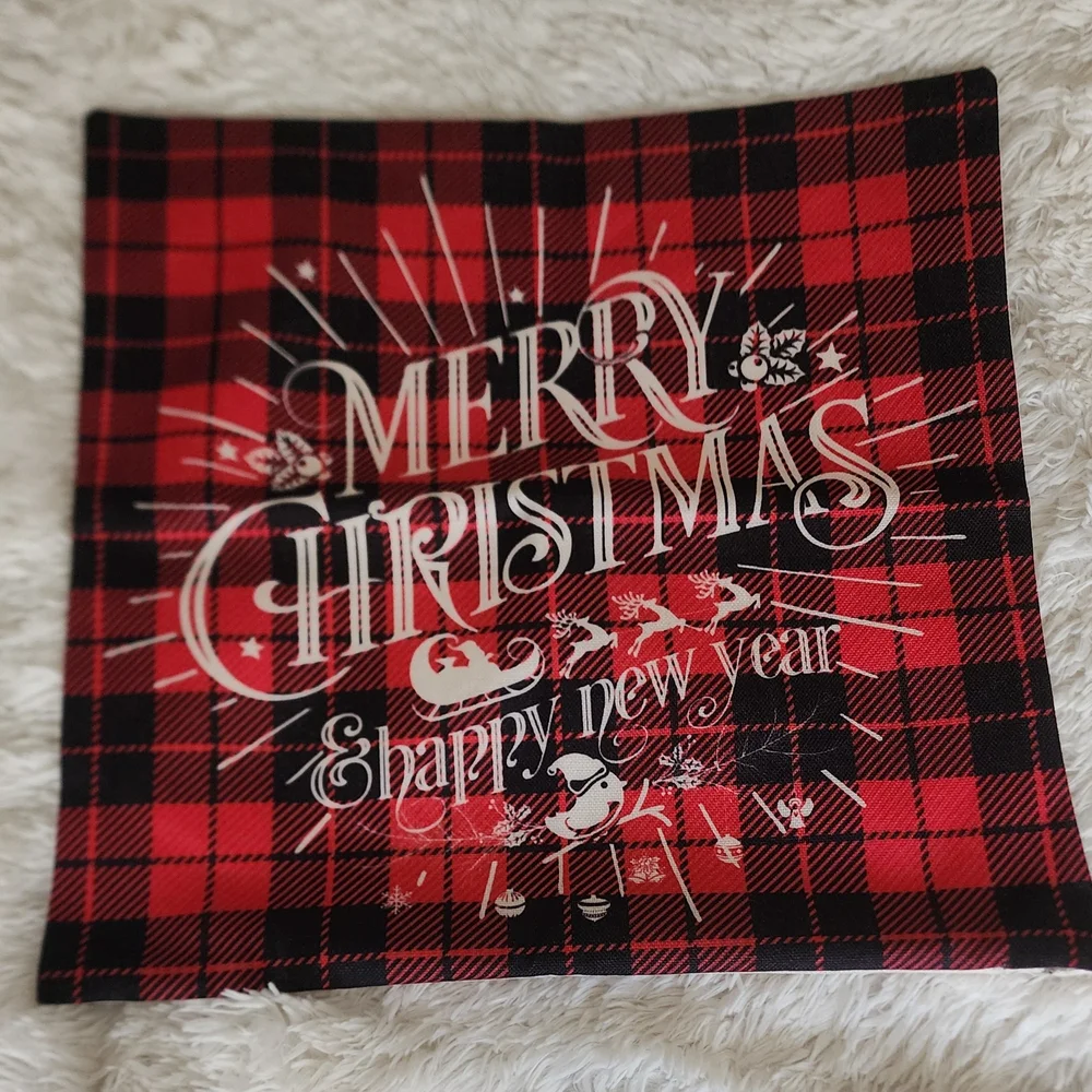 Christmas Pillow Covers Red Plaid